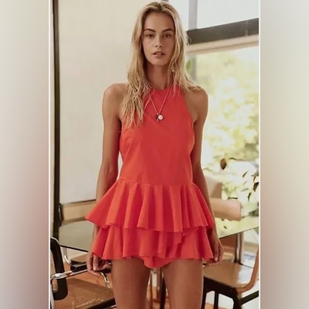 Free People‎ Printemps Moment Halter Top In Orange Size Xs New